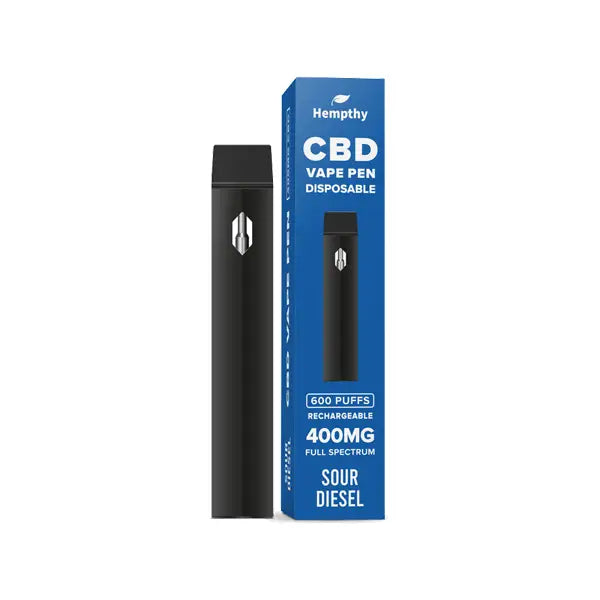 Hempthy 400mg CBD Disposable Vape Pen 600 Puffs - CBD