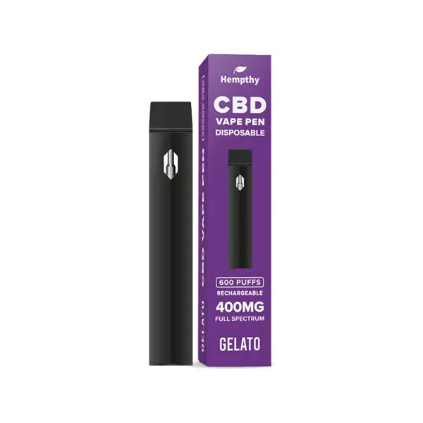 Hempthy 400mg CBD Disposable Vape Pen 600 Puffs - CBD