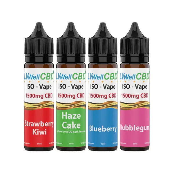 LVWell CBD Iso-Vape 1500mg CBD E-liquid 50ml (50VG/50PG) -